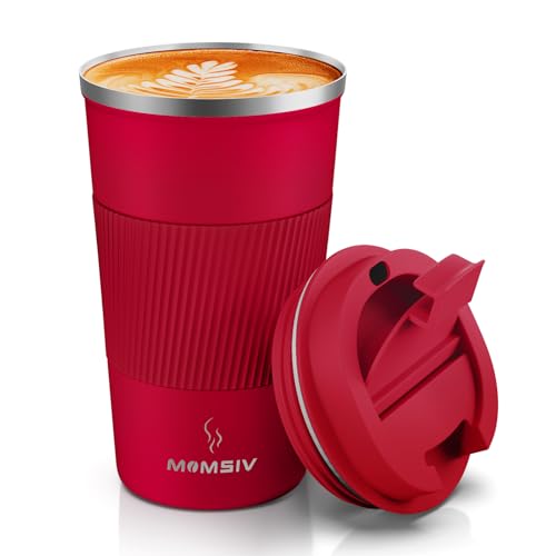 Image of MOMSIV 17oz Travel Mug, Insulated Coffee Cup with Leakproof Lid, Vacuum Stainless Steel Double Walled Reusable Tumbler for Hot and Cold Water Coffee and Tea In Travel and Car
