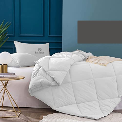 Image of Filbert Super Comfort Microfiber 500 Gsm Double Bed Comforter For Heavy Winter Blanket Quilt Diamond Stitch (90 inch X 100 inch Inches /228Cm X 254Cm) - 300 Tc Comforter Double Bed | White