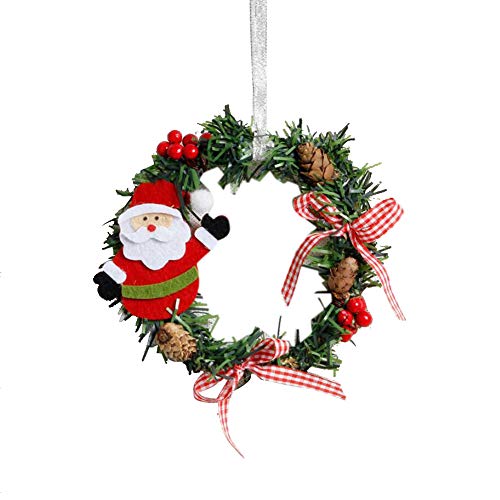 TONSEE Decorated Christmas Tree, Xmas Gifts For Kids, Mini Christmas Wreath Decor Wall Door Ornament Garland Xmas Party Decor