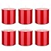 Mega Candles 6 pcs Unscented Red Round Pillar Candle | Hand Poured Premium Wax Candles 3" x 3" | For Home Décor, Wedding Receptions, Baby Showers, Birthdays, Celebrations, Party Favors & More