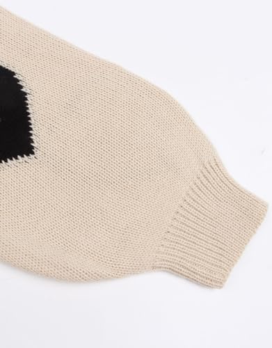 Image of Women's Pullover Sweaters Cute Multi-Hearts Knitted Casual Sweater
