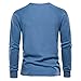 Men's Long Sleeve Ribbed Henley Shirts Stretch 3-Button Cotton T-Shirts Fashion Casual Basic Golf Tops (Medium,Blue)