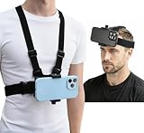 9-teiliges Smartphone & Action-Cam Halterungs-Set – Brustgurt + Kopfband POV Mount für GoPro Hero, Insta360 X3/X4, DJI Osmo Pocket 3 & Smartphones bis 8,5 cm Breite, Vlog Selfie Recording Strap Set