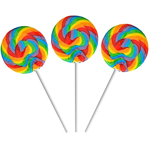 Rainbow Swirl Lollipop, Mixed Fruit Flavor, Individually Wrapped, 3" Inch Sucker (12-Pack) #TOP1