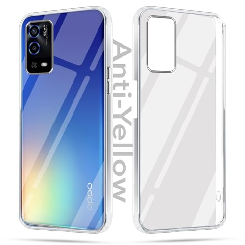 Image of Jkobi Lifetime Anti-Yellow Clear Back Cover Case for Oppo A55 (Sleek Hard Crystal | Shockproof and Camera Protection)