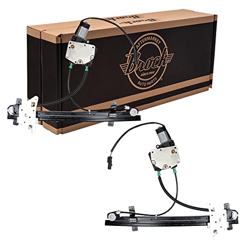 AutoandArt Replacement Driver and Passenger Front Power Window Regulators & Motors Compatible with 2000-2004 Dakota Quad Cab Pickup Truck