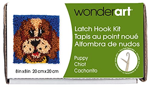 Image of Wonderart 426136C Puppy Latch Hook Kit, 8 inch X 8 inch