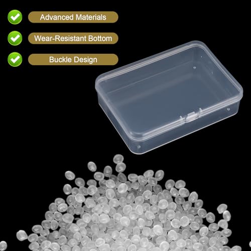 Image of 30 Pcs Small Plastic Containers with Lids, 4.13 inchx2.95 inchx0.98 inchMini Plastic Clear Bead Storage Containers Case Rectangular Craft Storage Boxes with Lids for Jewelry Beads Craft Hardware Pins