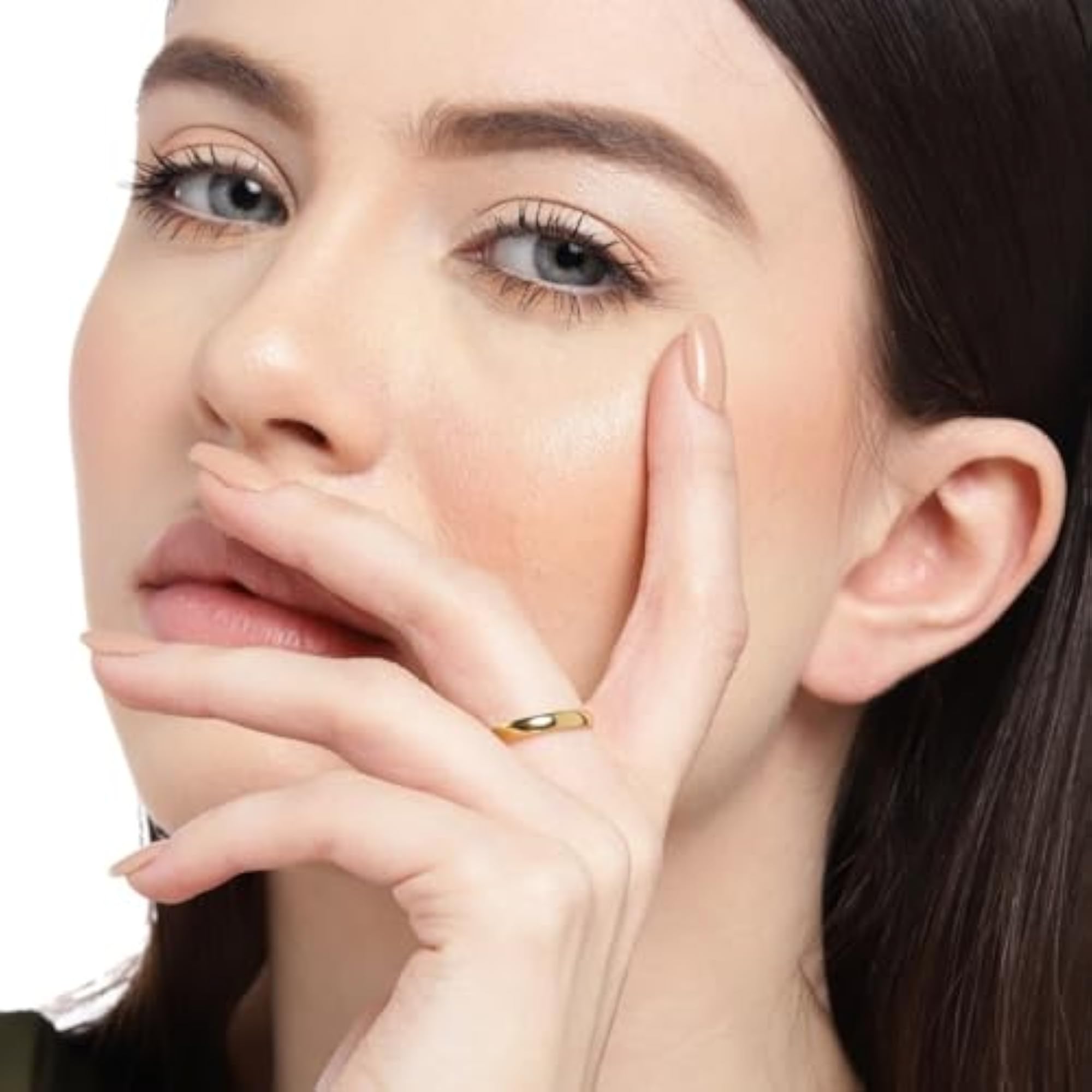 925 Sterling Silver Minimal Plated B&RingGift for &GirlsWith & 925 Stamp