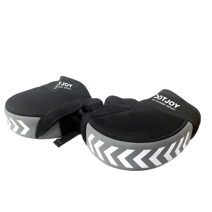 [DotJoy] バイク用ハンドルカバー 防水防寒 裏起毛 極厚 防風対策 ハンドルウォーマー PUレザー素材 反射テープ付き 簡単取り付け フリーサイズ オートバイ/スクーター/原付/pcxなど対応ー防寒