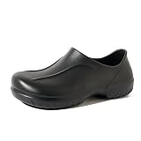 CDLHHM Non Slip Men Work Shoes Chef Food Service Shoe Slip On Waterproof Lightweight Comfortable Footwear Cooking Kitchen Black US Size 10