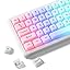 Creamy Keyboard Womier Pink Keyboard Keycaps 60 65 75 100 Percent, MOA Profile Cute Keycap PBT Dye-Sublimation Key Caps Set For Cherry MX, Kailh, Outemu, Gateron Mechanical Keyboards (Love Origami Cute Keyboard