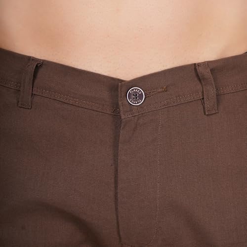 Image of Men's Regular Fit Linen Trousers | Slim Fit Lightweight Casual Pants | Stylish Dress Pants for Office or Travel | Premium Luxury Linen Trouser Pant with Breathable Comfort