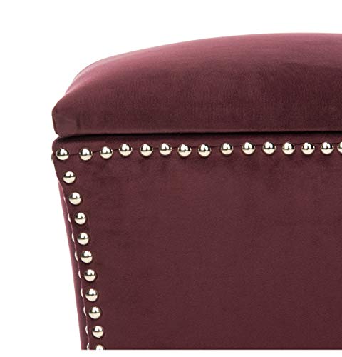Safavieh-Home-Collection-Deidra-Bordeaux-with-Silver-Nailhead-Trim-Ottoman Safavieh Home Collection Deidra Bordeaux with Silver Nailhead Trim Ottoman