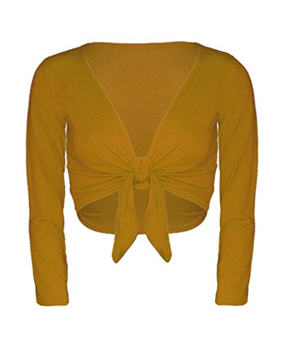 Camiseta de manga larga para mujer en color amarillo talla S M