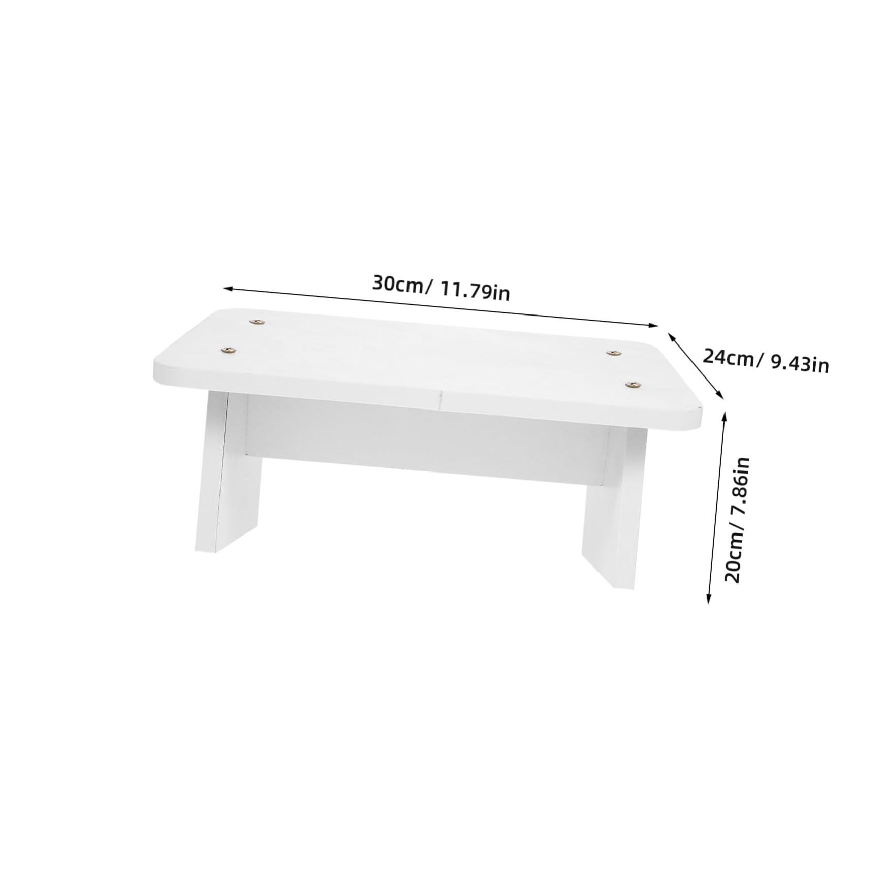 Bois Repose-Pieds Antidérapant pour Bureau, Design Incliné Blanc
