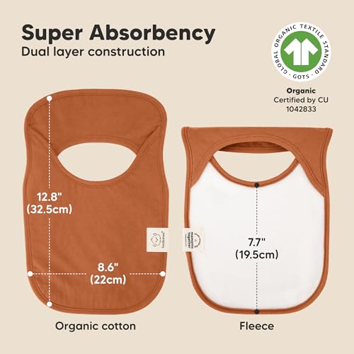 8-Pack Baby Bibs for Boys, Girls - Pullover Bibs for Drooling Teething Baby Girl & Boy Toddler, Newborn, Soft & Absorbent, Cute Colors, Large Torso Coverage Keep Infant Clean & Dry (Brick)3