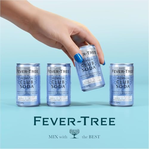 Image of Fever-Tree Club Soda - Premium Zero Calorie Mixer for Cocktails and Mocktails, 5.07 fl oz Cans, Pack of 8 - Naturally Sourced, Non-GMO