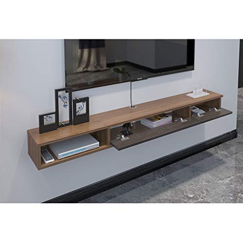 YYHSND Wall-Mounted TV Rack Shelf Cabinet Media Entertainment Console Game Shelving Unit with 3 Drawers Home Furniture Wall Mount Shelf (Color : Gray+Brown, Size : 120cm)