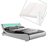 ✔️ Trendiges Doppelbett: Komfortables Polsterbett (weiß) mit 180 × 200 cm großer Liegefläche ideal für Paare. Absoluter Eyecatcher für Ihr Schlafzimmer.