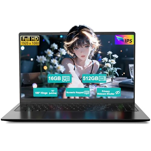 15.6' IPS FHD-Laptop: AMD Ryzen 5 (Beat i5-1135G7), 16GB RAM 512GB SSD | Radeon Vega 8 Graphics & 1 Years Warranty | Win 11 Business & Student Gaming-Notebook, 65W Fast Charge, HD Camera, Numpad, 2026