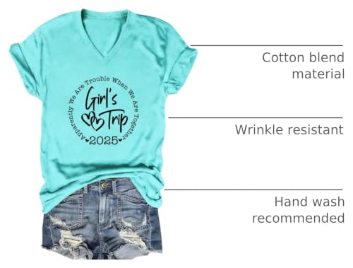 Image of Girls Trip 2026 Shirts for Women Girls Trip Shirts Vacation Travel T-Shirt Short Sleeve Summer Beach Matching Tee Top