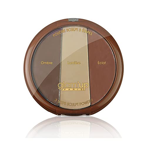 Glam'Up Paris - Poudre 3 Étapes - Palette Poudre Sculpt - Poudre Contouring - Longue Durée et Pigmentée - 29 gr