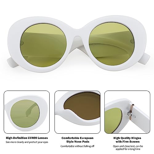 FEISEDY Sunglasses Women Fashion Luxury Oversized Oval Round Thick Frame Sunglasses Lady Shades Sun Glasses B00143