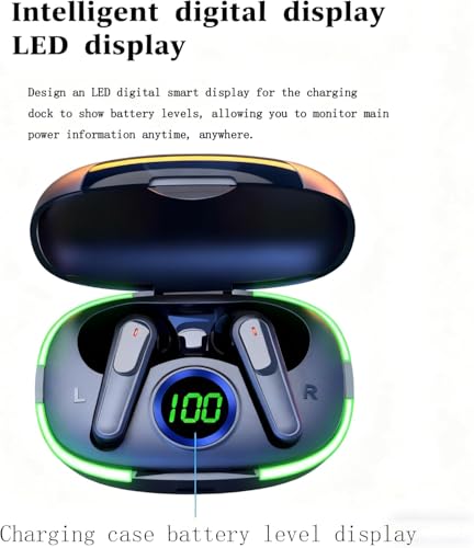 Image of Wireless Earbuds Bluetooth Headphones 50H Playback Touch Control Noise Cancellation LED Power Display Charging Case IPX7 Waterproof Earphones with Mic Headset Gym Work