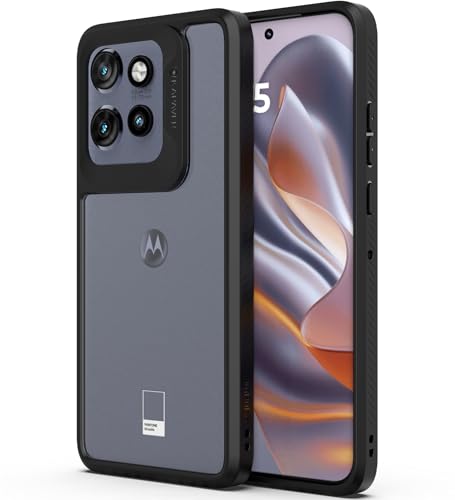 KAPAVER Impulse Back Cover Case Compatible with Motorola Edge 50 Neo (PC+TPU) (Black)