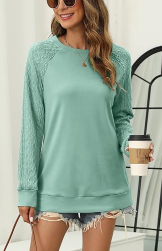 Image of Bluetime Women's Long Sleeve Sweatshirts Fall Crewneck Tunic Tops Casual