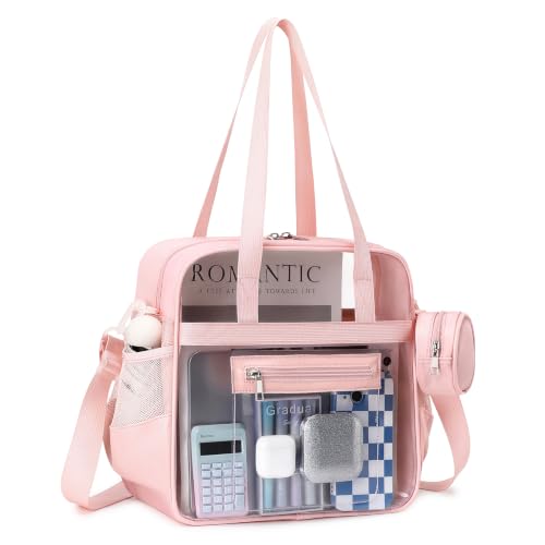 Image of Clear Tote Bag 12x6x12 Stadium Approved Transparent Crossbody Bag with Multi Pockets for Sports Concerts