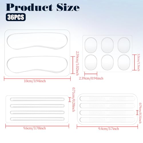 Image of 34 PCS Silicone Heel Protector Gel Heel Cushion Inserts Shoe Strap Grip Self Adhesive Shoe Cushions for High Heel Anti Slip Sandals Gel Protector Strips Sling Backs Foot Support Sticker for Women Men