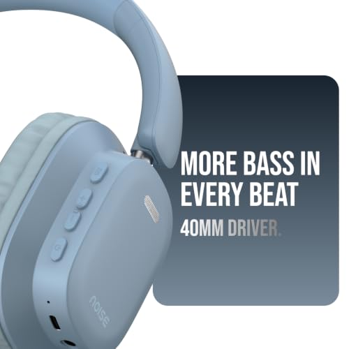 Image of Noise Airwave Max 2 Wireless On-Ear Headphones with 50H Playtime, 40mm Drivers - Deep Bass, 3 Preset EQ Modes, 40m /s Low Latency, Dual Pairing,BT V5.3 (Serene Blue)