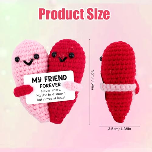 Muñeco corazón crochet hecho a mano para regalo miniatura 2