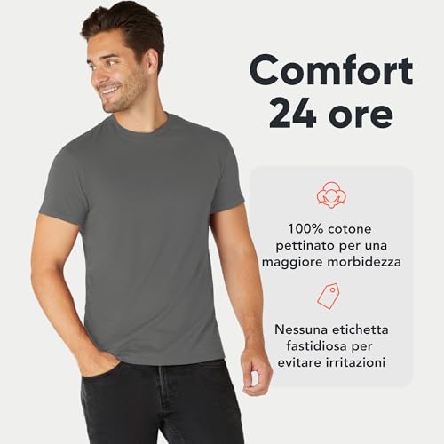 FM London Camiseta (Paquete de 3/5) para Hombre, Piedra, Pizarra, Malva, Azul, Verde (Pack de 5), L 3
