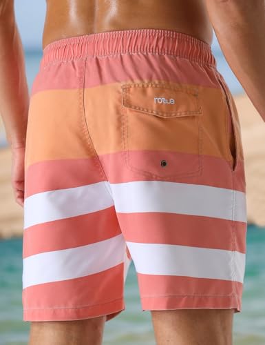 Men's Swim Trunks Fashion Stripe Relaxed Fit Soft Washed Drawstring Board Shorts2
