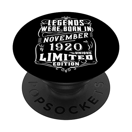 Cumpleaños Noviembre 1920 Edición Limitada Regalo Vintage PopSockets PopGrip Intercambiable