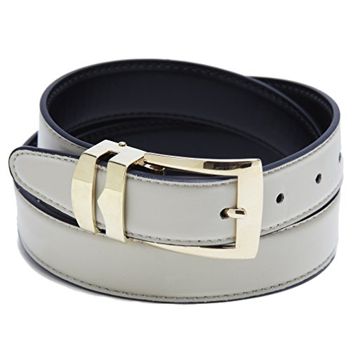 Reversible Belt Bonded Leather Removable Gold-Tone Buckle CREAM/Black