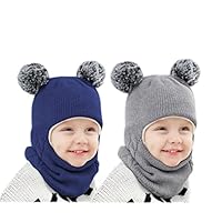 Baby Winter Hat Scarf Set, Unisex Infant Toddler Kids Hat Scarf