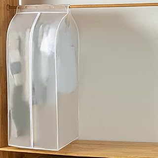 GQC Garment Clothes Dustproof Garment Rail Cover Storage Bag, 60 * 50 * 110 CM PEVA Clothes Covers Protector Bags,Covers For Clothes Rails Organizer With Full Zipper and Magic Tape