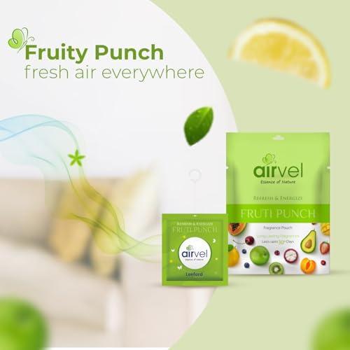 Image of Airvel Fruity Punch Fragrance Pouch 12pcs (10g Each) | Bathroom Freshener | Toilet Freshener | Air Freshener | Non-Toxic, Safe | Long-Lasting Freshness Up to 30 Days