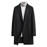 Gen&eacute;rico Abrigo De Invierno para Hombre, Grueso, De Lana, Tipo Gabardina, con Forro De Plum&oacute;n Desmontable. Chaqueta Acolchada De Largo Medio, Corte...