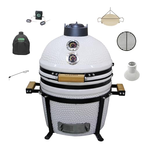 YNNI KAMADO TQTT15LG Kamado sur pied, grill, grill, barbecue, céramique, œuf, fumoir - Vert clair - 39,9 cm