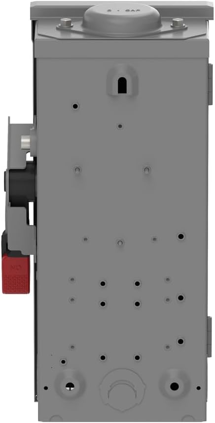 Square D by Schneider Electric VH221NRB VisiPact Heavy Duty Safety Switch with Viewing Window and Red (On) and Black (Off) Indicators, Fusible 2 Pole, 30A, 240VAC/250VDC, Type 3R