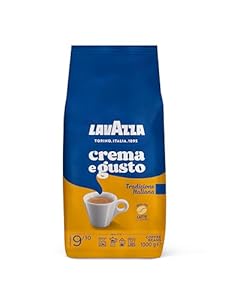 Lavazza, Crema e Gusto Tradizione Italiana, Geröstete Kaffeebohnen, mit Würzigen Aromatischen Noten, Ideal für einen Espresso, Arabica und Robusta Kaffeebohnen, 1 kg Packung