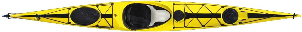 Wind Solo Composite HD Rudder/Skeg Sit-in Sea/Touring Kayak, Yellow/Black/White