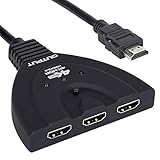 4K@60Hz HDMI Switch, HDMI Switch 3 in 1 Out, 3-Port HDMI Switcher Supports 4K@60Hz, 3D, HDCP2.2...