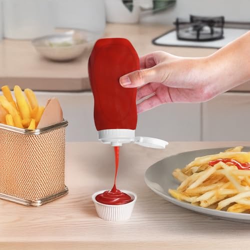 Miniatura 6 de Shilipaijc 6 Piezas Biberon Salsas Plástico, Botellas Exprimibles Para Condimentos Con Etiqueta, 300ml Recipiente Para Aceite Contenedor De Salsa Para Salsa De Tomate Mostaza Salsa Picante