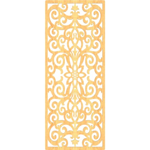 Image of Buel Decorative Pierced Fretwork Wood Wall Panels, 19 3 /8 inchW x 49 3 /8 inchH x 3 /8 inchT, Cherry